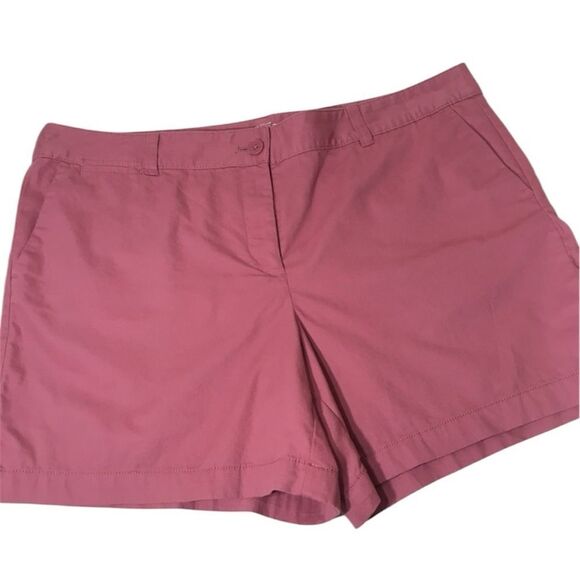 ANN TAYLOR LOFT ORIGINAL ROSE PINK CHINO SHORTS‎ 16 POCKETS - Picture 1 of 8